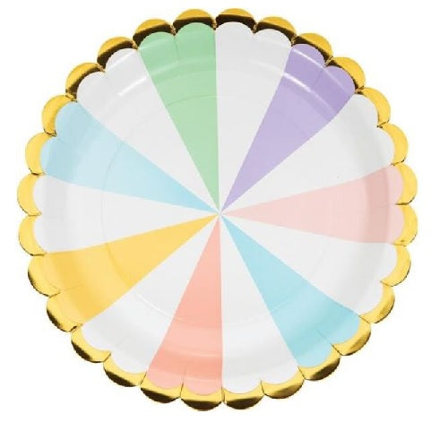 Pastel Celebrations Scalloped Dinner Plates