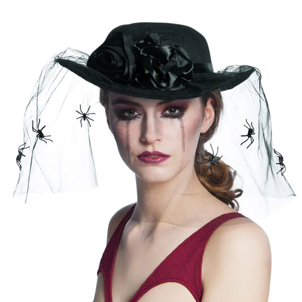 Hat Spider widow with veil