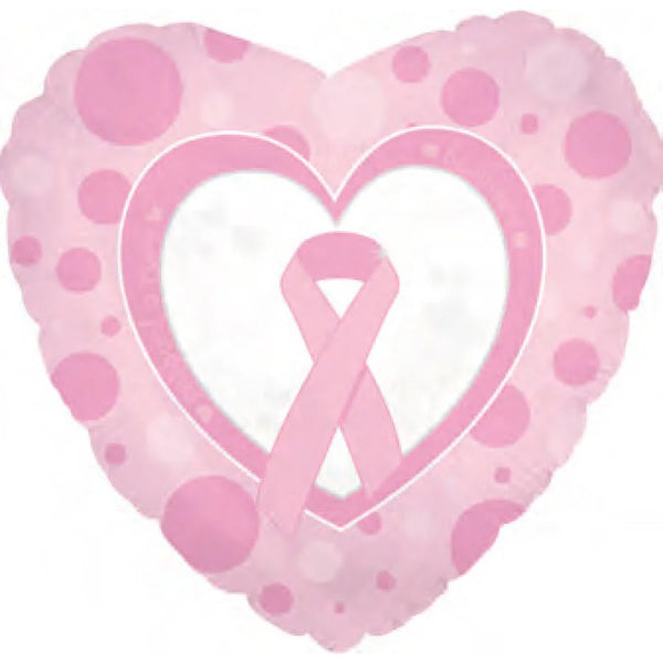 Pink ribbon foil balloon