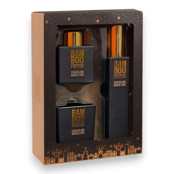 BAMBOO FRAGNANCE GIFT SET CRACKLING WOOD