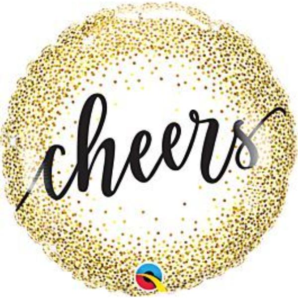 Cheers" Golden Conffetti Foil Balloon