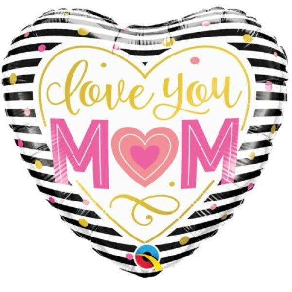 I love you mum stripes foil balloon