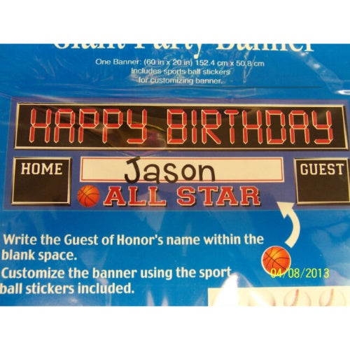 Basketball banner, Happy Birthday