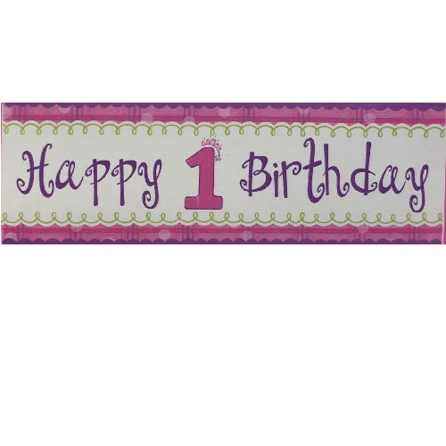 Banner Giant 1st Birthday for Girl