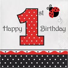 Ladybug 1st Birthday Napkins
