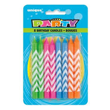 Birthday candles 3" - chevrons
