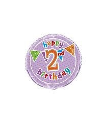 Balloon-Happy 2nd Birthday Purple