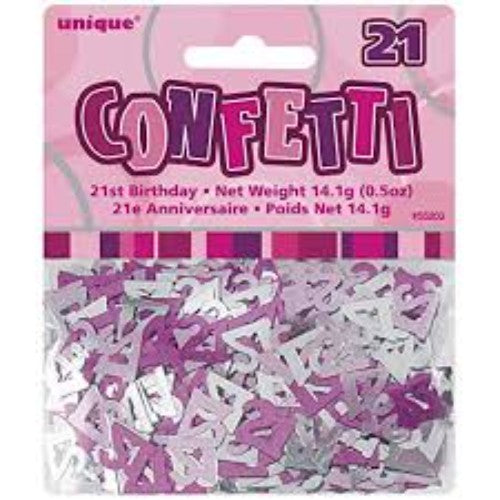 Confetti Age 21 Pink