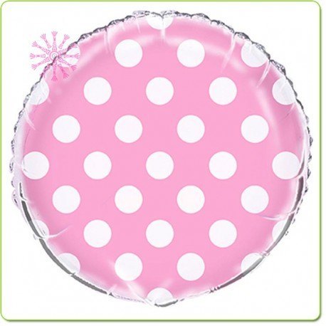 Balloon-Baby pink with white polkadots