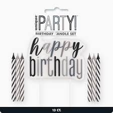 Black birthday candle set - Black