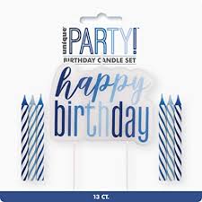 Blue birthday candle set