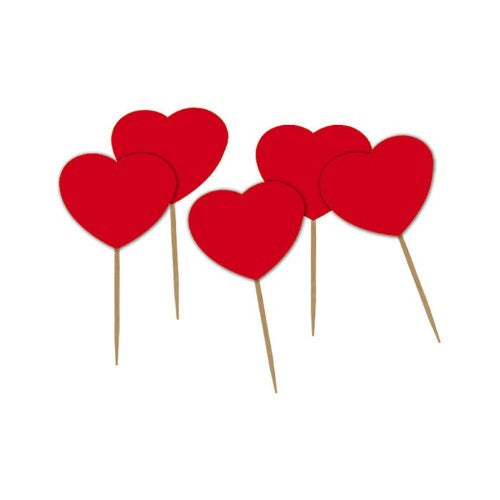 50 Picks Hearts Red