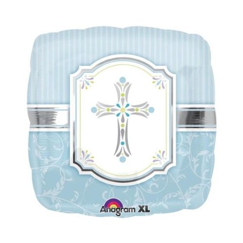 Balloon - Blue Foil with cross