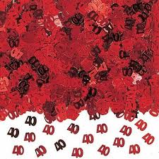 Confetti-Age 40 Red