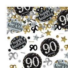 Confetti-Age 90 Gold Black