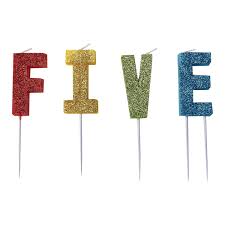 "Five" letter candles