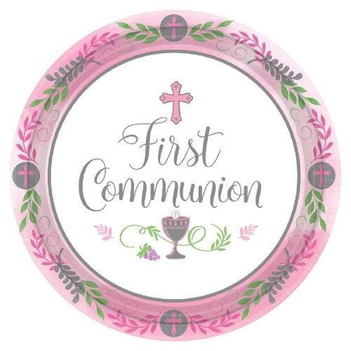 1st Communion Pink Plates 18 per pack