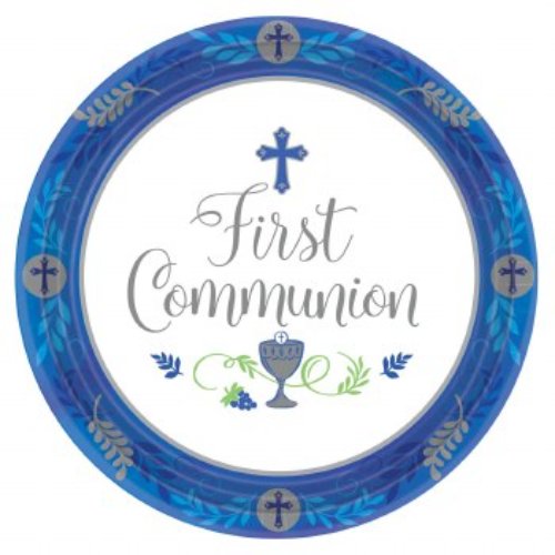 1st Communion Day Boy Plates - 18 per pack