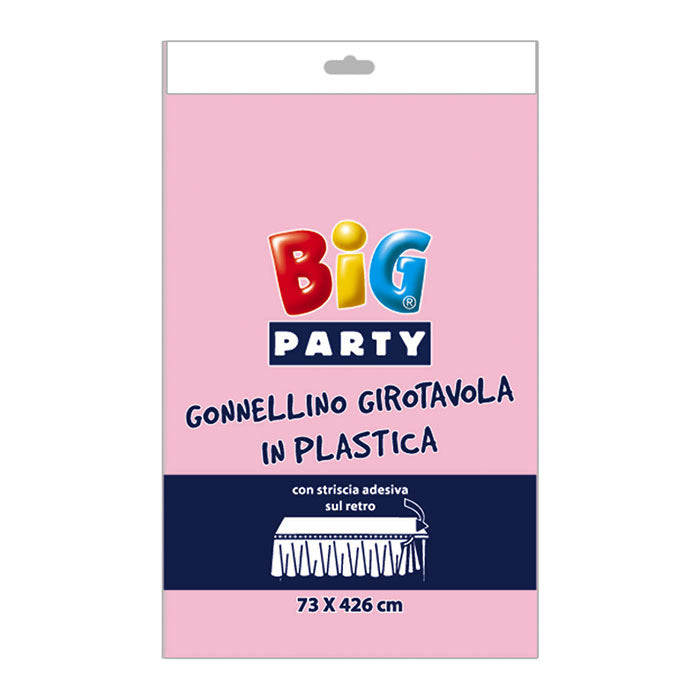 Table Skirt, Plastic, Pink