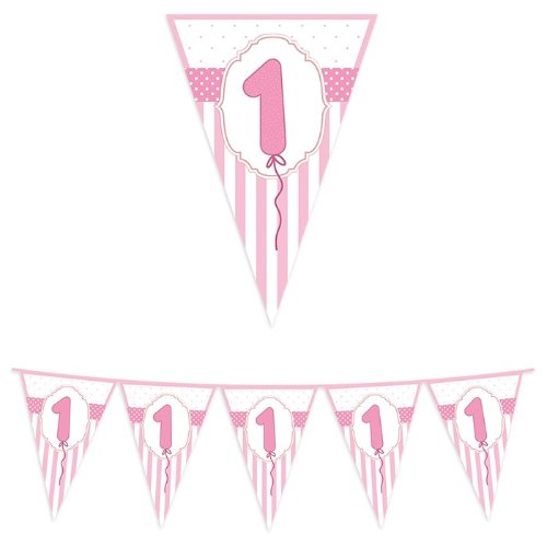 Banner plastic Happy First Birthday Ro