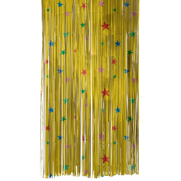 Party Curtain Gold Stars 2x1m
