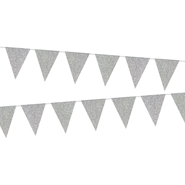 Flagbanner Glitter Silver 6m