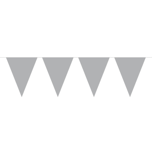 Bunting Garland Plain Silver - 10 m