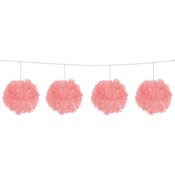 Pink Pompom Garland - 3 m