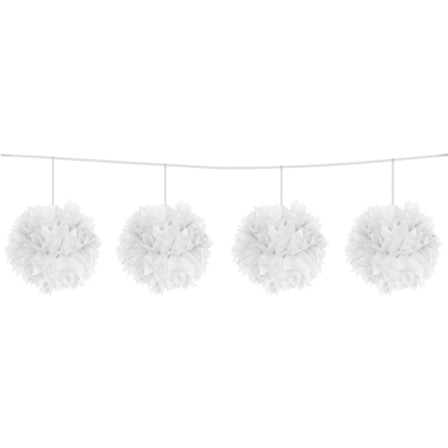 Pom Pom Garland White 12 cm - 3 m