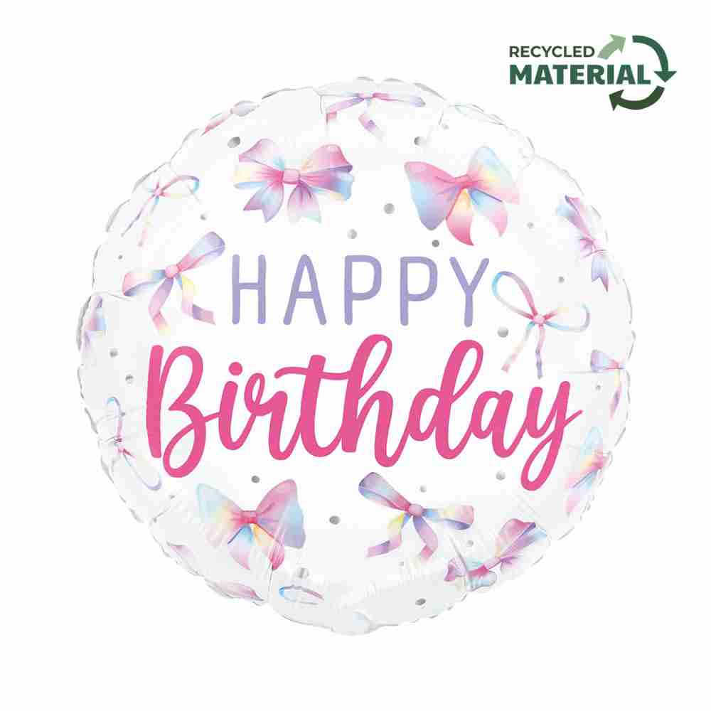 Foil balloon Happy Birthday with Bows