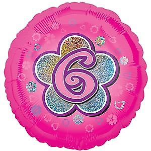 Balloon-Pink foil with no 6