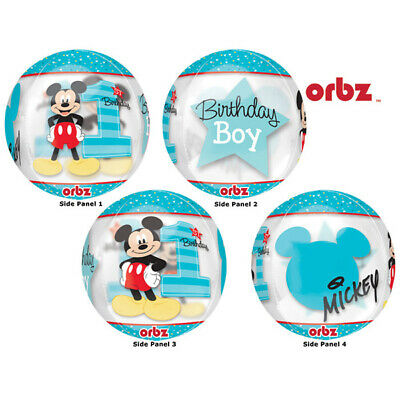 BALLOON 1st Birthday Boy Mickey Orbz