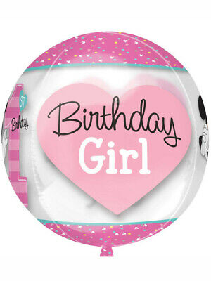 BALLOON Happy 1st Birthday Minnie Pink