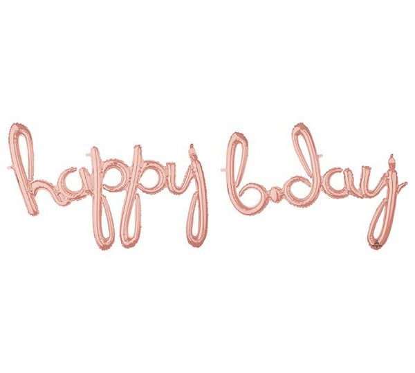 "Happy Bday" Rose Gold Balloon5015861010049