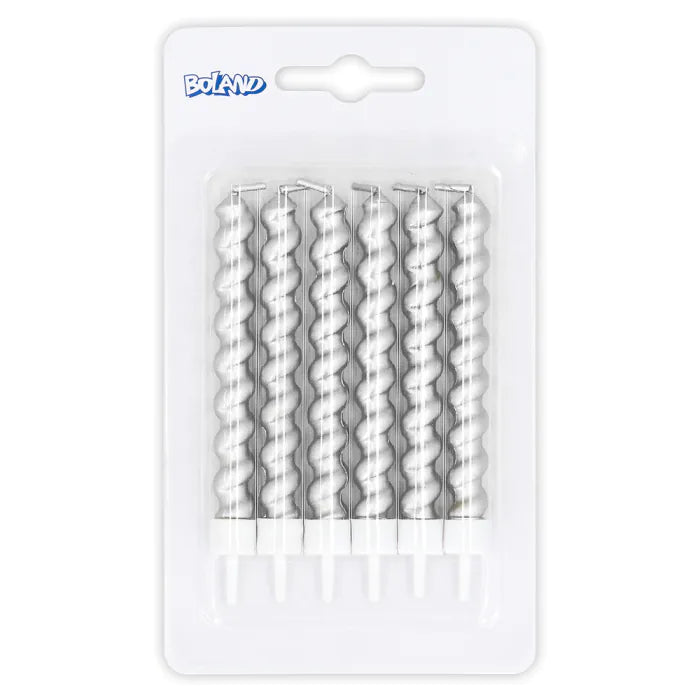 Swirl candles silver
