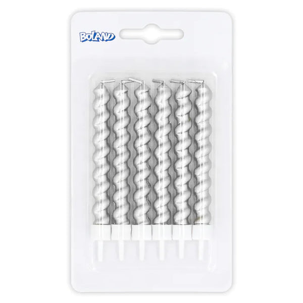 Swirl candles silver