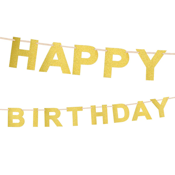 Banner 'Happy Birthday' gold