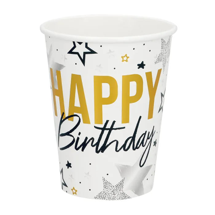 Paper cups 'Happy birthday'