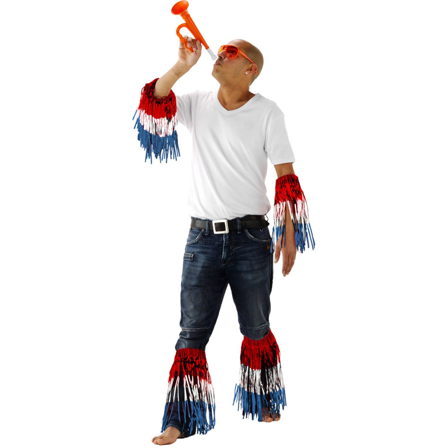 Ruffle Set for legs and arms Red White Blue Foil.