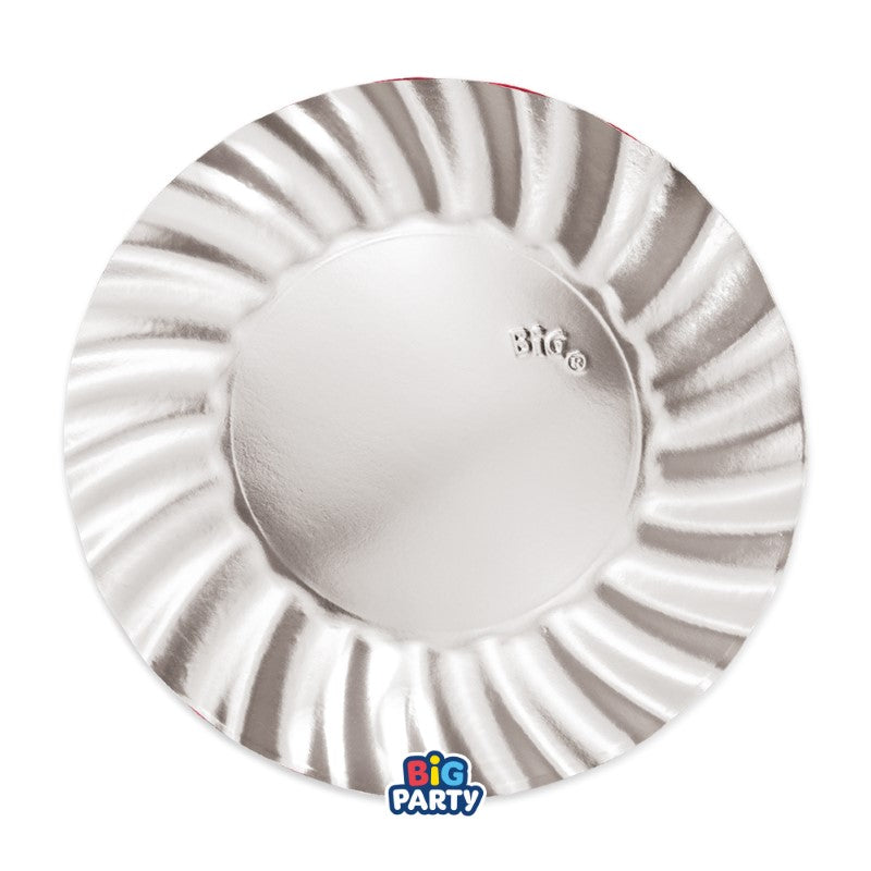 Plates cm.25 Wavy Silver Metal