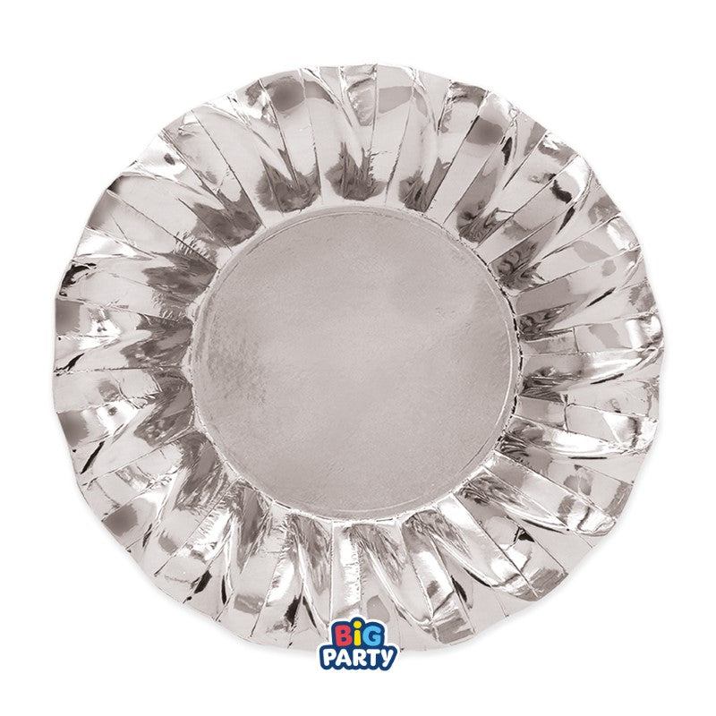 Deep Plates Wavy Silver Metal