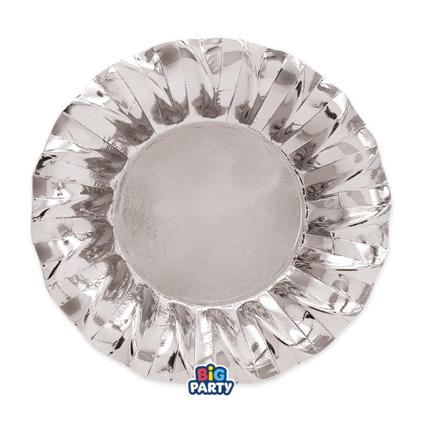 Deep Plates Wavy Silver Metal