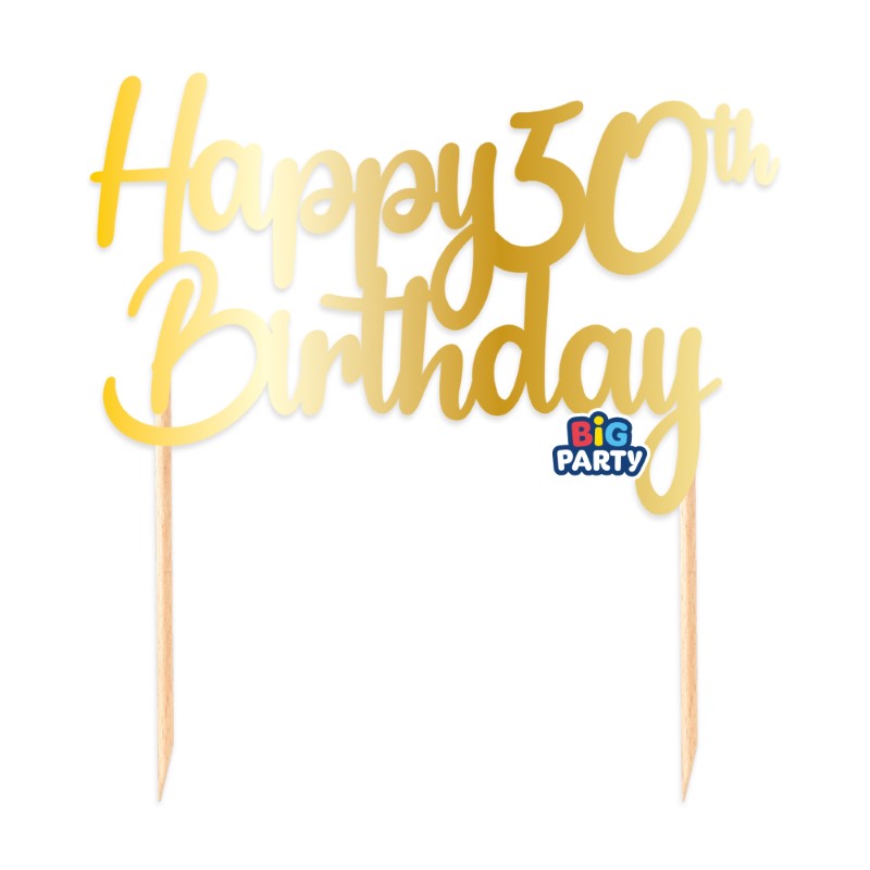 Cake Topper Italic Happy 50th Birthday