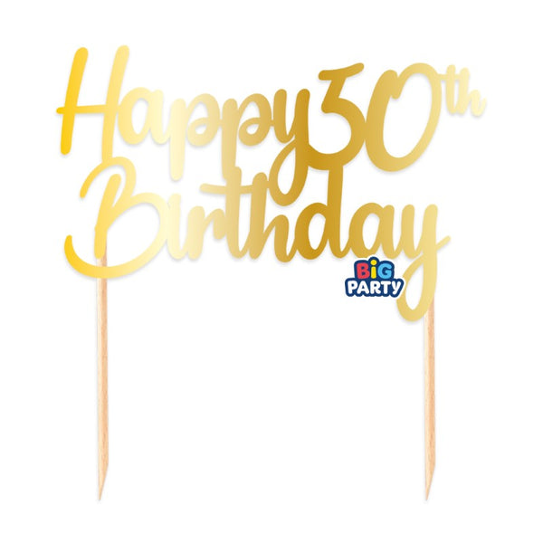 Cake Topper Italic Happy 50th Birthday