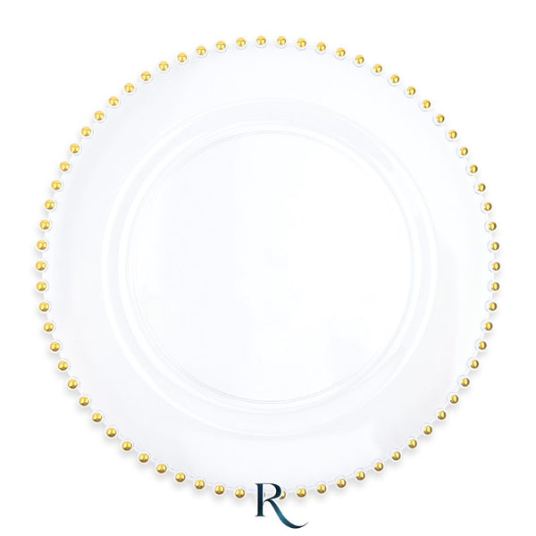 Reusable Plates 25 cm Golden Drops Crystal