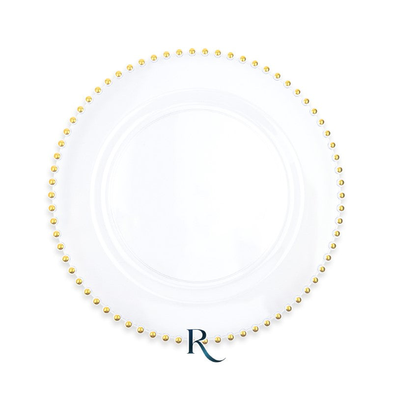 Reusable Plates cm.23 Golden Drops Crystal