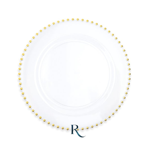 Reusable Plates cm.23 Golden Drops Crystal