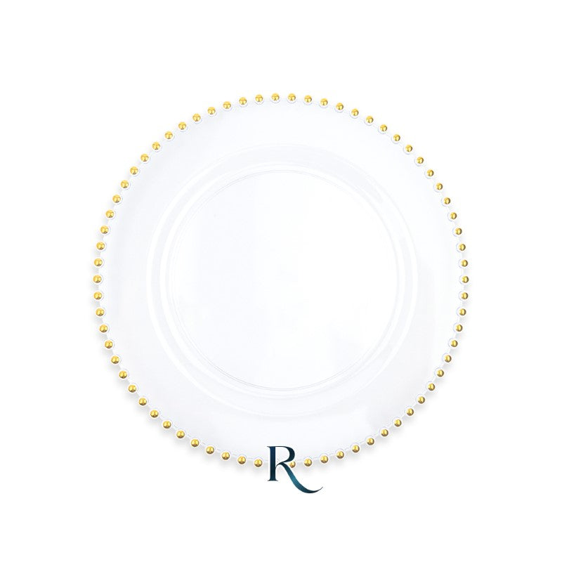 Reusable Plates cm.19 Golden Drops Crystal