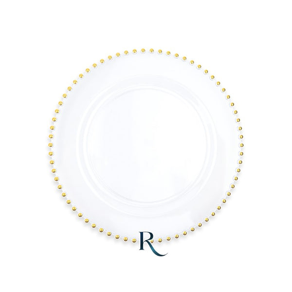 Reusable Plates cm.19 Golden Drops Crystal