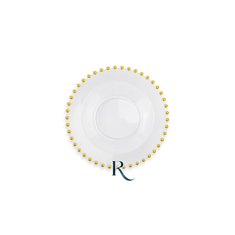Reusable Plates cm.14 Golden Drops Crystal